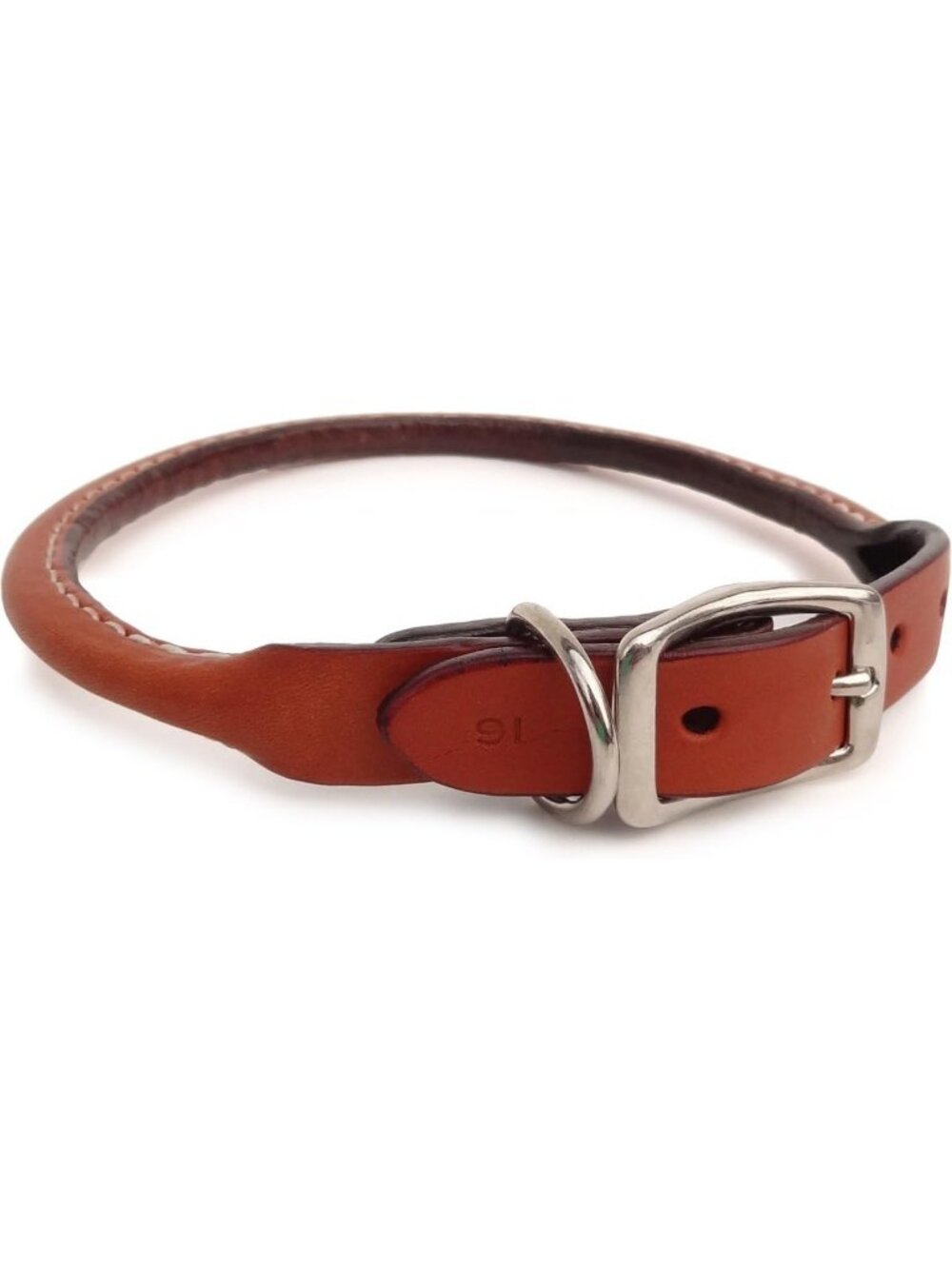 Stylish Rolled Leather Dog Collar - 3/8” X 12” Tan - Durable & Comfortable Fit